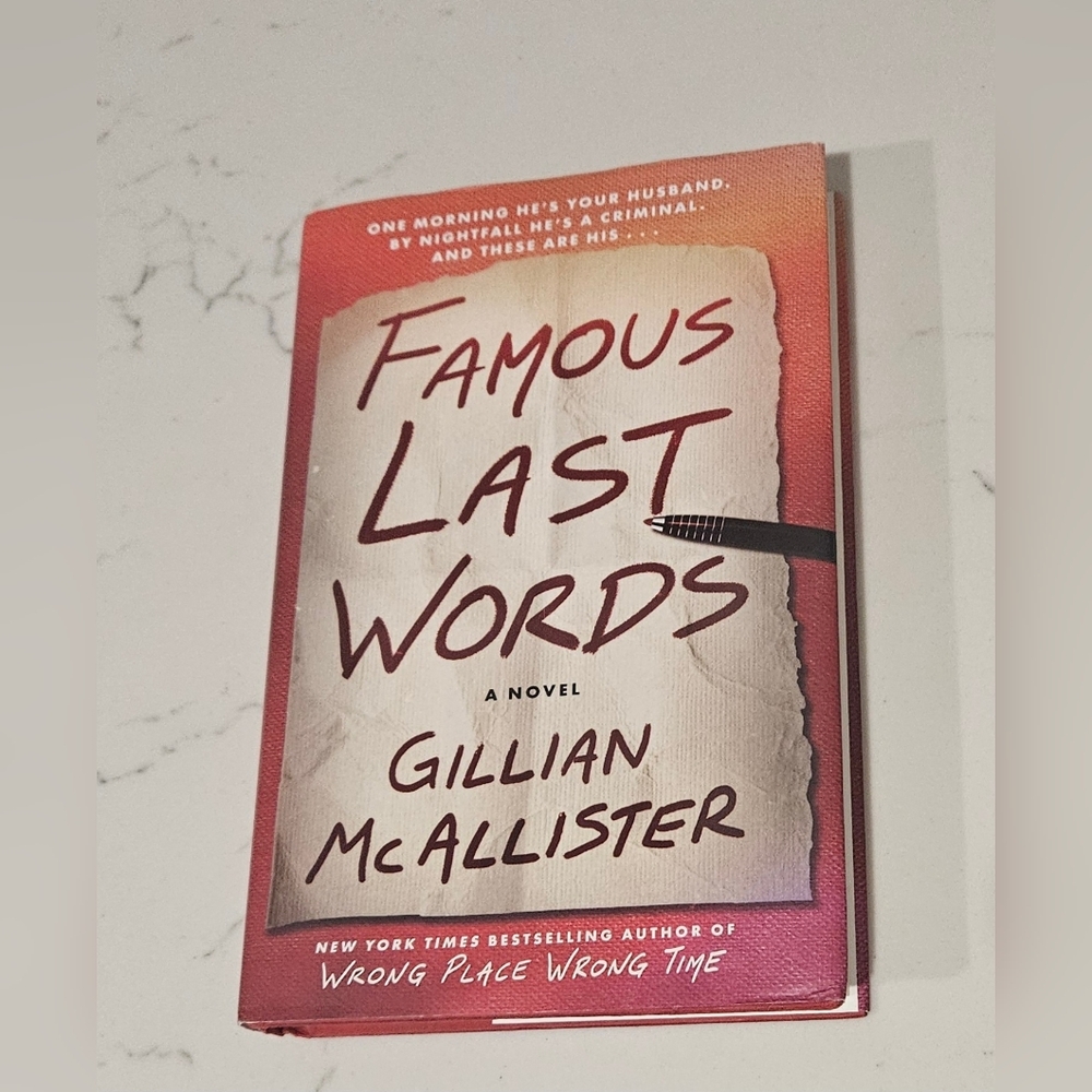 BOGO Famous Last Words: A Novel Gillian McAllister Harcover Book